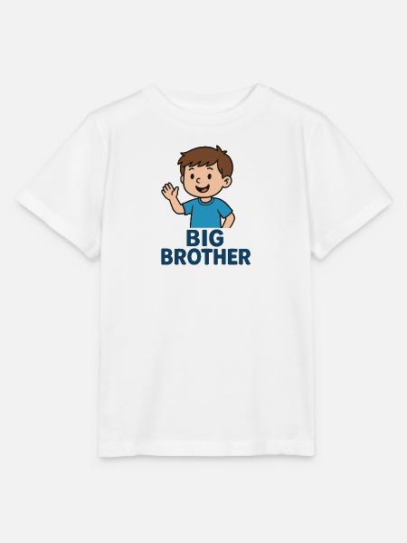Big Brother Cartoon Wave Tee - Stanley/Stella Kinder T-Shirt MINI CREATOR - Weiß