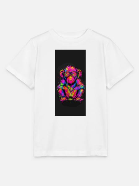 Neon Crazy mit funkelnden Sonnenbrillen - Stanley/Stella Kinder T-Shirt MINI CREATOR - Weiß