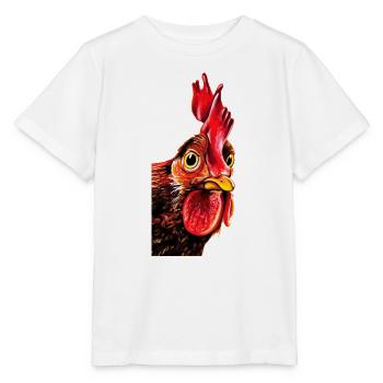 Hahnkopf Porträt - Stanley/Stella Kinder T-Shirt MINI CREATOR  - Weiß - Vorne - Maike (125cm)