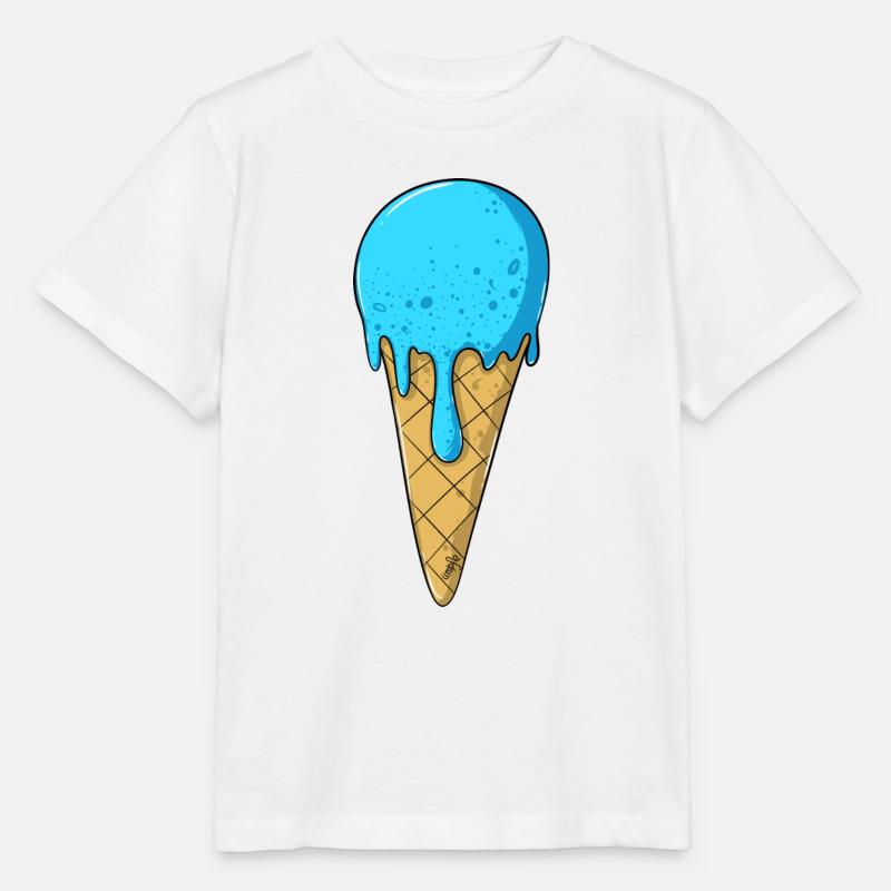 | de crème glacée | de crème glacée bleue Glace - T-shirt bio MINI CREATOR Stanley/Stella Enfant - blanc