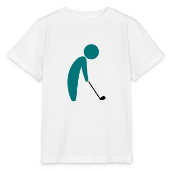 Ein Golfspieler kurz vor dem Abschlag - Stanley/Stella Kinder T-Shirt MINI CREATOR  - Weiß - Vorne - Maike (125cm)