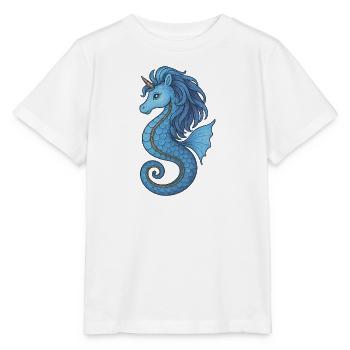 Seepferdchen-Einhornblauer Ozean - Stanley/Stella Kinder T-Shirt MINI CREATOR  - Weiß - Vorne - Maike (125cm)
