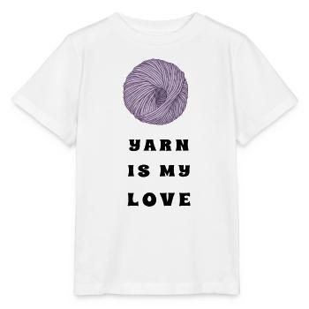 Yarn Is My Love – Lilac Yarn – Crochet & Knitting - Stanley/Stella MINI CREATOR Kids’ T-Shirt - white - Front - Maike (125cm)
