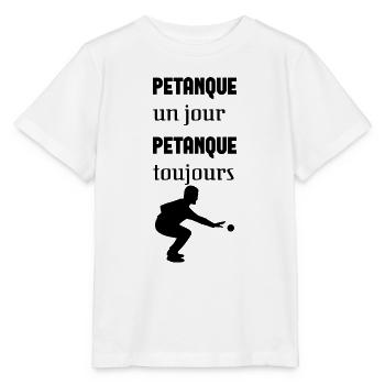 Petanque one day always petanque - Stanley/Stella MINI CREATOR Kids’ T-Shirt - white - Front - Maike (125cm)