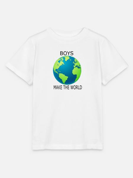Boys make the World - Stanley/Stella Kinder T-Shirt MINI CREATOR  - Weiß