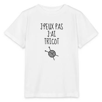 Tricot / Tricoter / Tricoteuse / Broderie - T-shirt bio MINI CREATOR Stanley/Stella Enfant - blanc - Devant - Maike (125cm)
