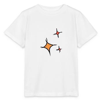 Astérisque. Trois étoiles colorées, dessinées à la main. - T-shirt bio MINI CREATOR Stanley/Stella Enfant - blanc - Devant - Maike (125cm)