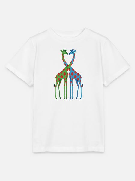 Giraffenherz mit Tupfen - Stanley/Stella Kinder T-Shirt MINI CREATOR  - Weiß
