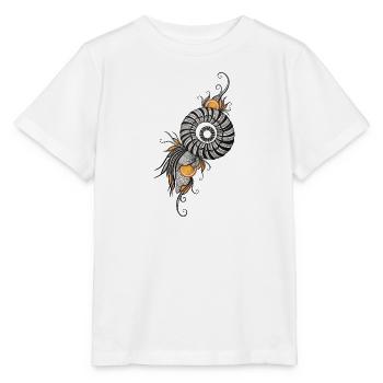 Nautilus Spiral with Orange Accents - Stanley/Stella MINI CREATOR Kids’ T-Shirt - white - Front - Maike (125cm)