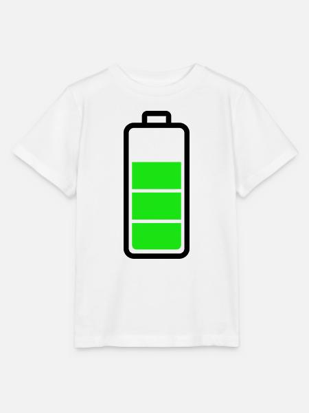 schwache Batterie - Stanley/Stella Kinder T-Shirt MINI CREATOR  - Weiß