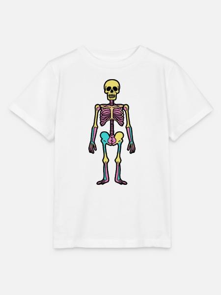 Stehendes Skelett Halloween Bunt - Stanley/Stella Kinder T-Shirt MINI CREATOR  - Weiß
