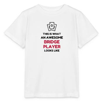 bridge / bridgeur / bridgeuse / cartes - T-shirt bio MINI CREATOR Stanley/Stella Enfant - blanc - Devant - Maike (125cm)