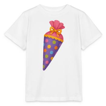 Colourful school cone for the first day of school - Stanley/Stella MINI CREATOR Kids’ T-Shirt - white - Front - Maike (125cm)