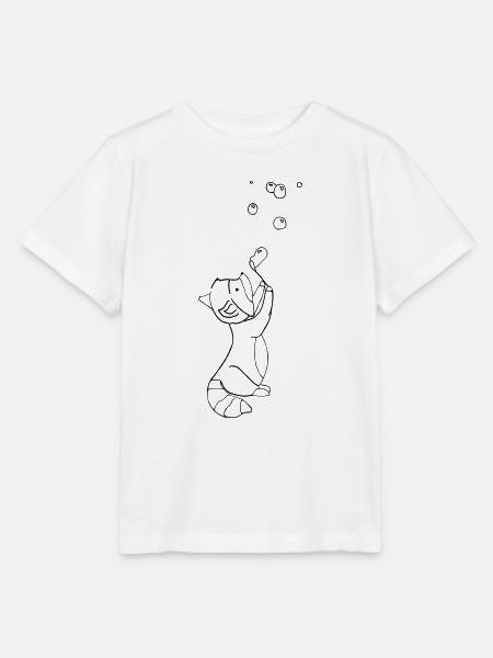 racoon outline - Stanley/Stella Kinder T-Shirt MINI CREATOR  - Weiß