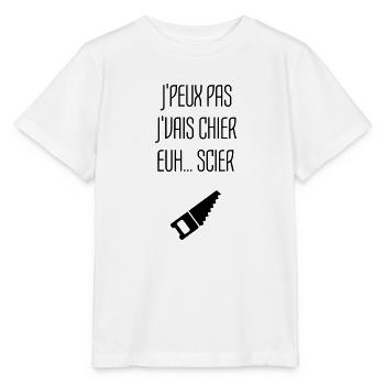 Humour Chier Scier Menuisier Menuiserie Bois - T-shirt bio MINI CREATOR Stanley/Stella Enfant - blanc - Devant - Maike (125cm)