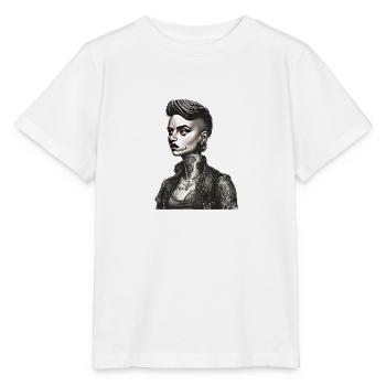 Feminist Short Hair Tattoo Piercing - Stanley/Stella MINI CREATOR Kids’ T-Shirt - white - Front - Maike (125cm)