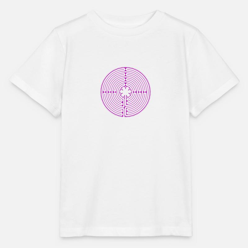 Labyrinthe de Chartres purple - T-shirt bio MINI CREATOR Stanley/Stella Enfant - blanc