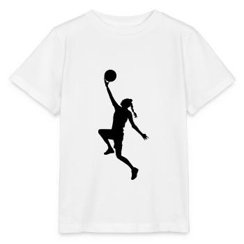basketball girl silhouette - T-shirt bio MINI CREATOR Stanley/Stella Enfant - blanc - Devant - Maike (125cm)