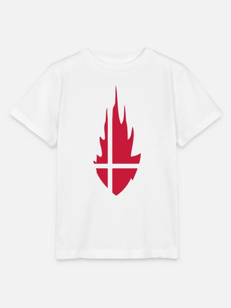 Denmark Danmark Fire Flame Design - Stanley/Stella Kinder T-Shirt MINI CREATOR - Weiß