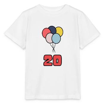 20. 20 ANS. 20e ANNIVERSAIRE. ANNIVERSAIRE 20 ANS. - T-shirt bio MINI CREATOR Stanley/Stella Enfant - blanc - Devant - Maike (125cm)
