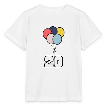 20. 20 ANS. 20e ANNIVERSAIRE. ANNIVERSAIRE 20 ANS. - T-shirt bio MINI CREATOR Stanley/Stella Enfant - blanc - Devant - Maike (125cm)