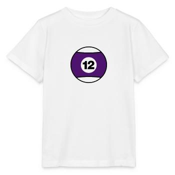 Billardkugel No 12 - lila - V2 - Stanley/Stella Kinder T-Shirt MINI CREATOR  - Weiß - Vorne - Maike (125cm)
