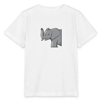 Elephant raises his trunk and shows the tusks - Stanley/Stella MINI CREATOR Kids’ T-Shirt - white - Front - Maike (125cm)