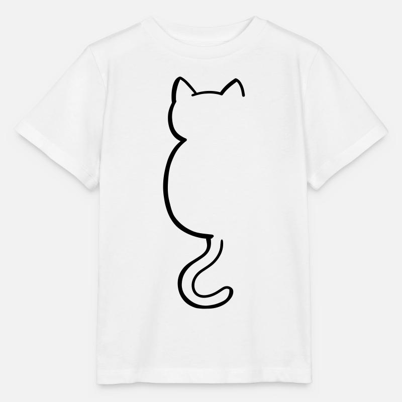 Katze Silouette - Stanley/Stella Kinder T-Shirt MINI CREATOR  - Weiß