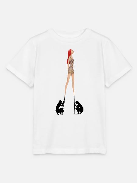 Frau Stelzen Beine Festhalten Surrealismus - Stanley/Stella Kinder T-Shirt MINI CREATOR - Weiß