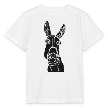 Minimalist line donkey silhouette - Stanley/Stella MINI CREATOR Kids’ T-Shirt - white - Front - Maike (125cm)