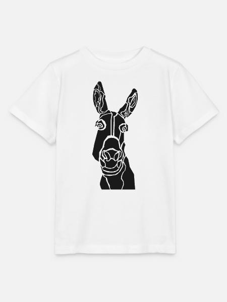 Minimalistische Esel-Silhouette - Stanley/Stella Kinder T-Shirt MINI CREATOR - Weiß