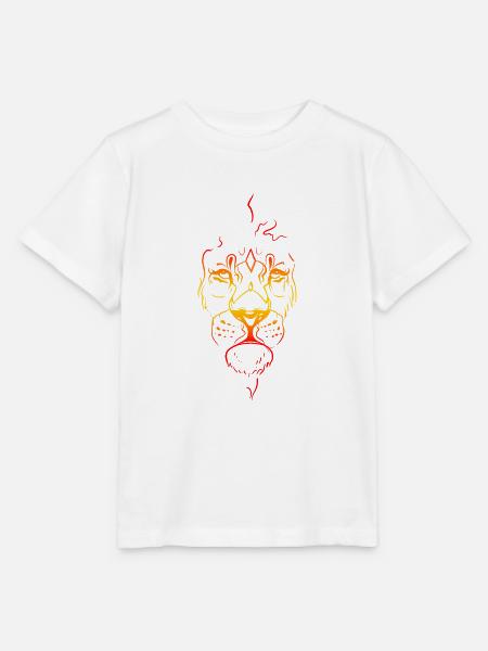 Sketch Löwe Flammen - Stanley/Stella Kinder T-Shirt MINI CREATOR - Weiß