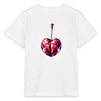 Geometrische Kirschfreude: Lebendige Polygonkunst - Stanley/Stella Kinder T-Shirt MINI CREATOR  - Weiß - Vorne - Maike (125cm)