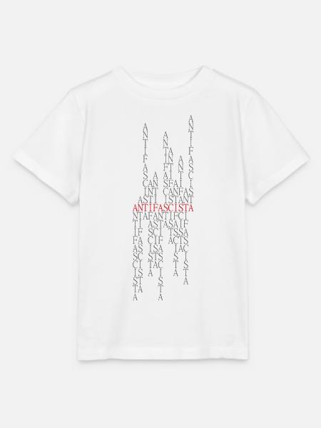 Antifascista Typo Collage rouge/gris - T-shirt bio MINI CREATOR Stanley/Stella Enfant - blanc