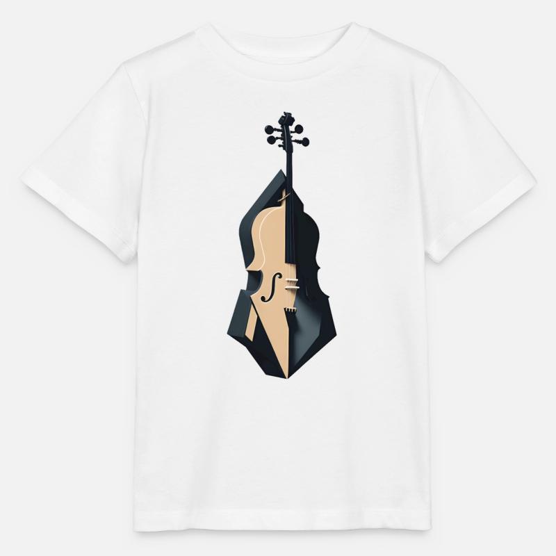 Violoncelle géométrique - T-shirt bio MINI CREATOR Stanley/Stella Enfant - blanc