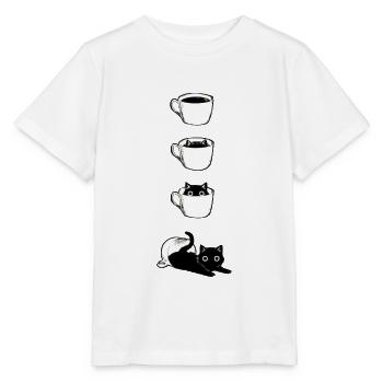 Cats and Caféine - T-shirt bio MINI CREATOR Stanley/Stella Enfant - blanc - Devant - Maike (125cm)