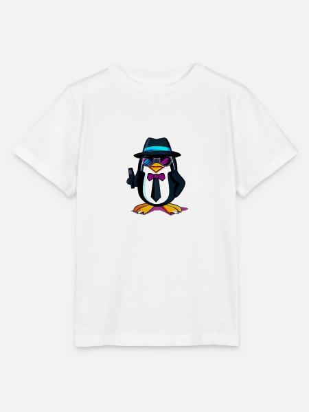 Agent Pinguin - Stanley/Stella Kinder T-Shirt MINI CREATOR - Weiß