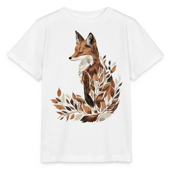 Fuchs Herbst Blätter Laub - Stanley/Stella Kinder T-Shirt MINI CREATOR  - Weiß - Vorne - Maike (125cm)