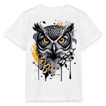 Eule Bunt - Nachteule - Schleiereule - Kauz - Stanley/Stella Kinder T-Shirt MINI CREATOR  - Weiß - Vorne - Maike (125cm)