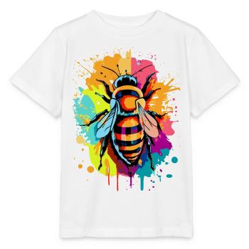 Abeille colorée - Abeilles et abeilles - Abeille - T-shirt bio MINI CREATOR Stanley/Stella Enfant - blanc - Devant - Maike (125cm)