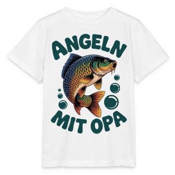 Pêche avec grand-père poisson et dicton amusant - T-shirt bio MINI CREATOR Stanley/Stella Enfant - blanc - Devant - Maike (125cm)