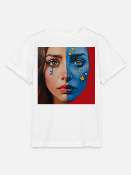Cosmic Tears – Halbgesicht Kunstportrait - Stanley/Stella Kinder T-Shirt MINI CREATOR  - Weiß
