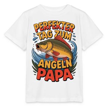 Papa parfait pour la journée de pêche - T-shirt bio MINI CREATOR Stanley/Stella Enfant - blanc - Devant - Maike (125cm)