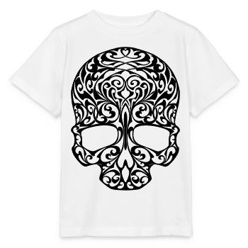 skull tribal - T-shirt bio MINI CREATOR Stanley/Stella Enfant - blanc - Devant - Maike (125cm)