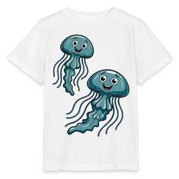 Duo de méduses entraînantes - T-shirt bio MINI CREATOR Stanley/Stella Enfant - blanc - Devant - Maike (125cm)