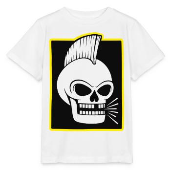 Punk Rock Skull With Mohawk - Stanley/Stella MINI CREATOR Kids’ T-Shirt - white - Front - Maike (125cm)