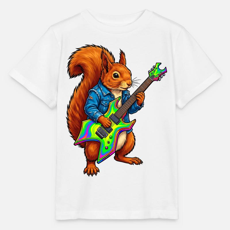 Eichhörnchen mit Jacke und E-Gitarre - Stanley/Stella Kinder T-Shirt MINI CREATOR  - Weiß