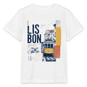 Lissabon Tram 28 Collage - Stanley/Stella Kinder T-Shirt MINI CREATOR  - Weiß - Vorne - Maike (125cm)