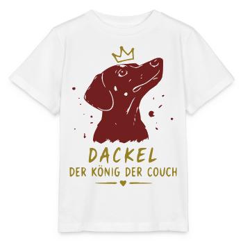 Dackel König Der Couch - Stanley/Stella Kinder T-Shirt MINI CREATOR  - Weiß - Vorne - Maike (125cm)