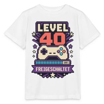 Level 40 erreicht – Gaming Geburtstag Spruch - Stanley/Stella Kinder T-Shirt MINI CREATOR  - Weiß - Vorne - Maike (125cm)